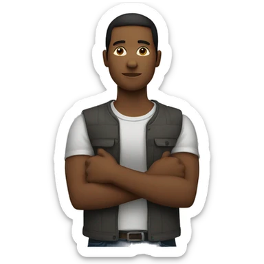 person crossing arms in x sticker