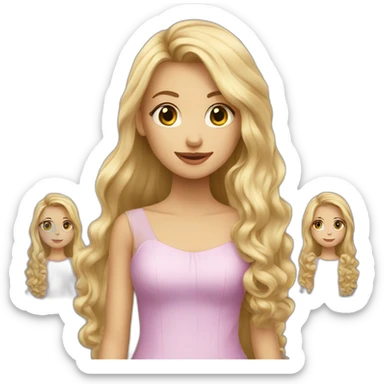 a wawy blonde long haired girl with in a dress sticker