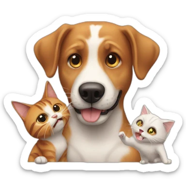 Crazy-dog-eating-a-cat sticker