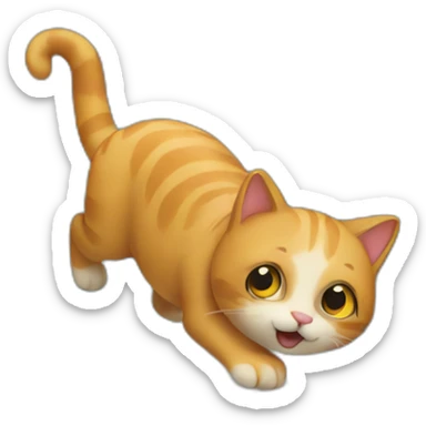 a cat that dives into a pool sticker