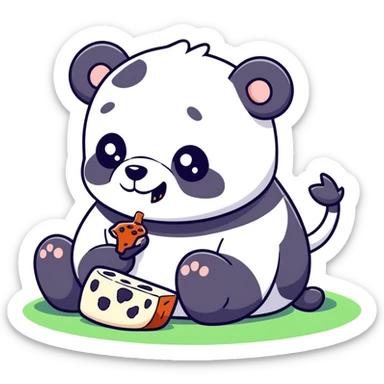 Panda eating  dead cows sticker