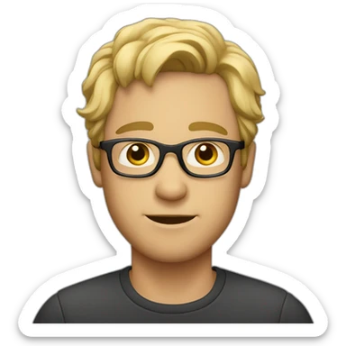 Fair-haired man with glasses sticker