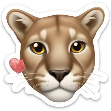 cougar with hearts sticker