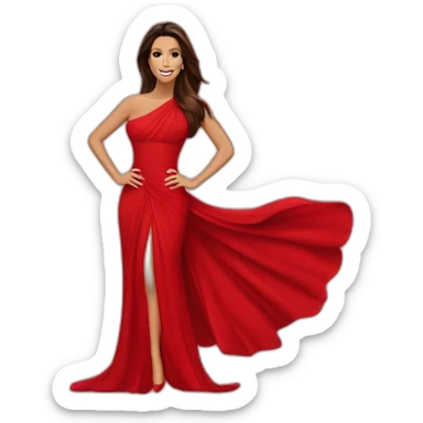 Eva Longoria dans une robe rouge  sticker