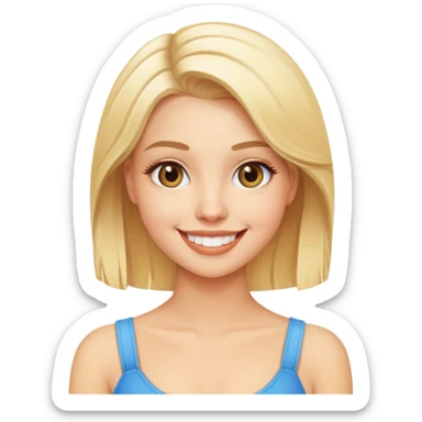 blonde cam model smiling sticker