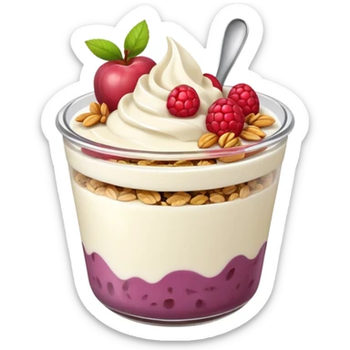 yogurt with fruit and granola on top sticker