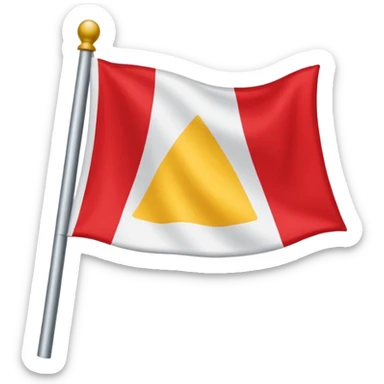 Bandeira toda branca com triângulo vermelho sticker