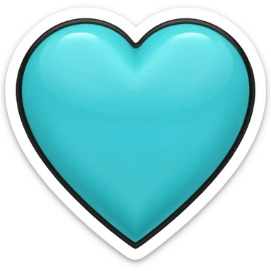 turquoise heart with black trim sticker