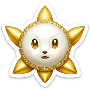 White and Golden Glorious Shiny Sparkly Fakémon sticker