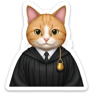 cat lawyer won the case in court sticker