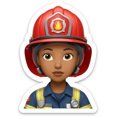 black women Firefighter wearing helmets sticker