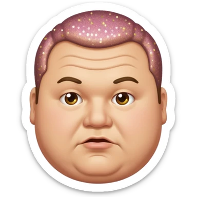 fat man with a receding hairline farting glitter sticker
