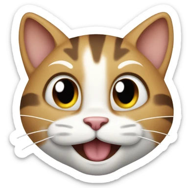 Laughing cat with finger pointing sticker
