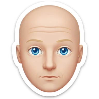 C’est un homme qui a pas de cheveux et qui a les yeux bleus  sticker