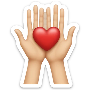 Hands holding a heart sticker