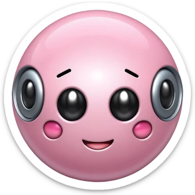 Metal cute black eyes Kirby ball driving on 4 car wheels sticker