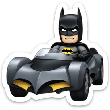 batman in batmobile sticker