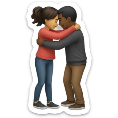 hug between a couple sticker