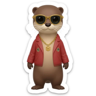an otter with swag sticker