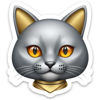 pokerface metal cat sticker