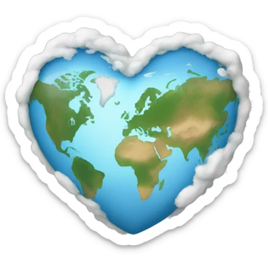 heart shaped earth sticker