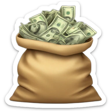 overloaded bag with money sticker