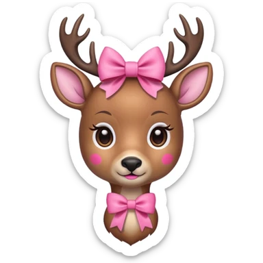 Pretty deer with pink bow sticker