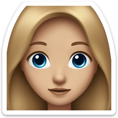 Girl with long brown hair with blue eyes and long eye lashes  sticker