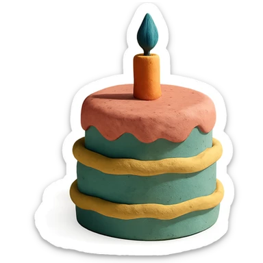 claymation style cake sticker