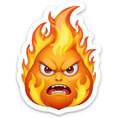 Angry flame death  sticker