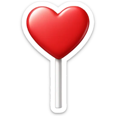 Heart shaped red lollipop sticker