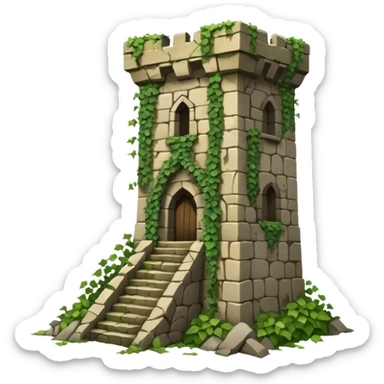 Ruined castle tower sticker