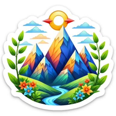 "Generate an inspiring emoji for spiritual growth. Upward arrows, growing plants, ascending light, mountain peaks, or transformation symbols. No human figures - focus on growth, progress, and spiritual elevation through abstract shapes." sticker