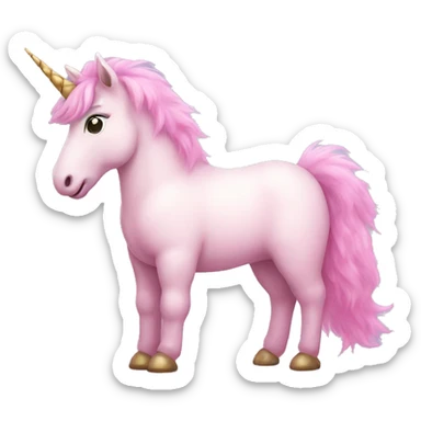 pink fluffy unicorn  sticker