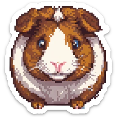 pixel art retro game style guinea pig sticker