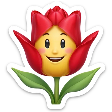 I want a crazy cute looking tulip emoji sticker