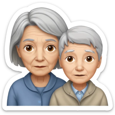 lo mismo que estas haciendo solo coloca alado de la abuela un hombre joven  sticker