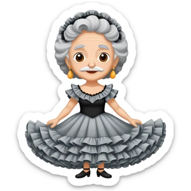 Grey haired old Spanish bailaora  sticker