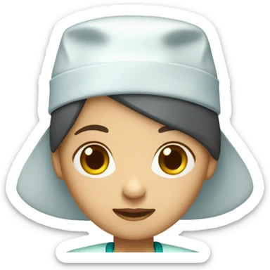  Chinese female doctor in scrub hat sticker