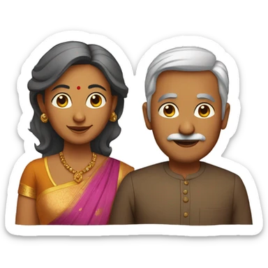 Indian couple aged 50 sticker
