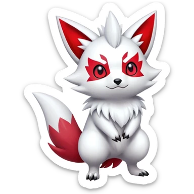 Epic Shiny Cool Cute Kawaii Zangoose-Zorua-Pokemon-fakemon-hybrid-animal Full Body  sticker