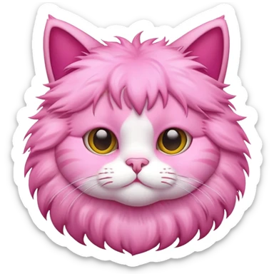 Pink cat that’s fuzzy sticker