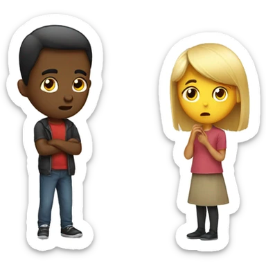 Girl ignoring boy sticker