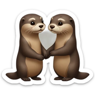 Otters holding hands sticker