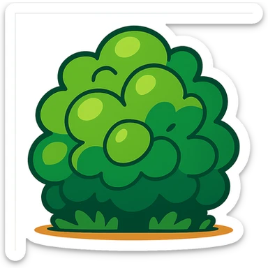 Remove the background, keep only the bush in vibrant toon style with transparent background. sticker