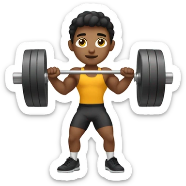 Young man lifting sticker