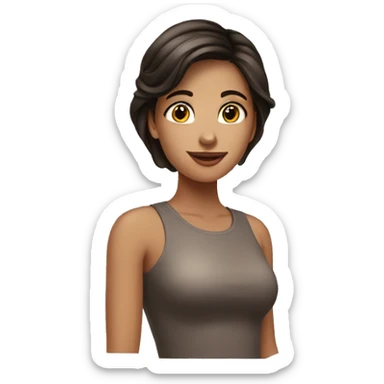 Beautiful brunette girl pretty posed  sticker