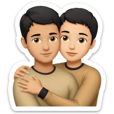 Hot latino man hugging girl black hair pixie cut sticker