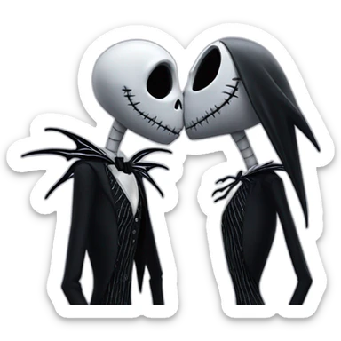 Jack Skellington kiss sticker