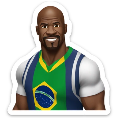 actor Terry Crews from everyone hates Cris with the Brazil shirt. sticker